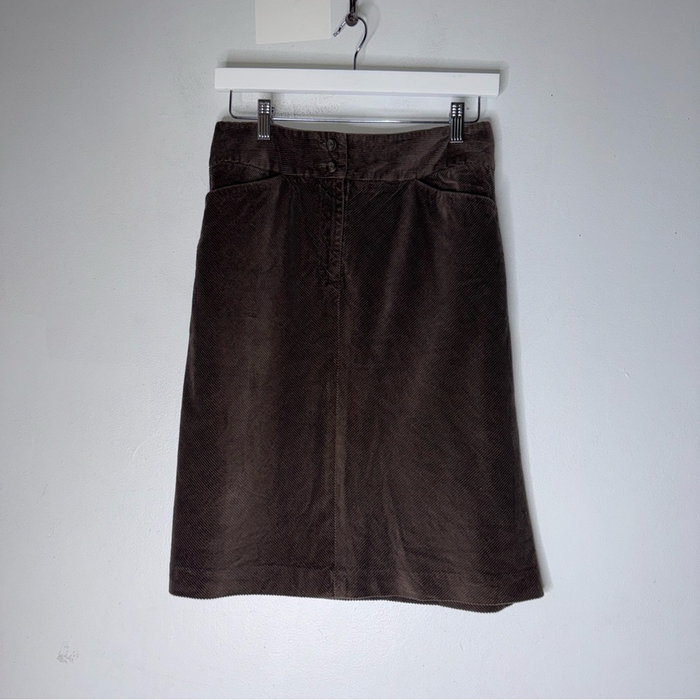 Y2K Talbots Corduroy A-line Knee Length Brown Skirt Size 4